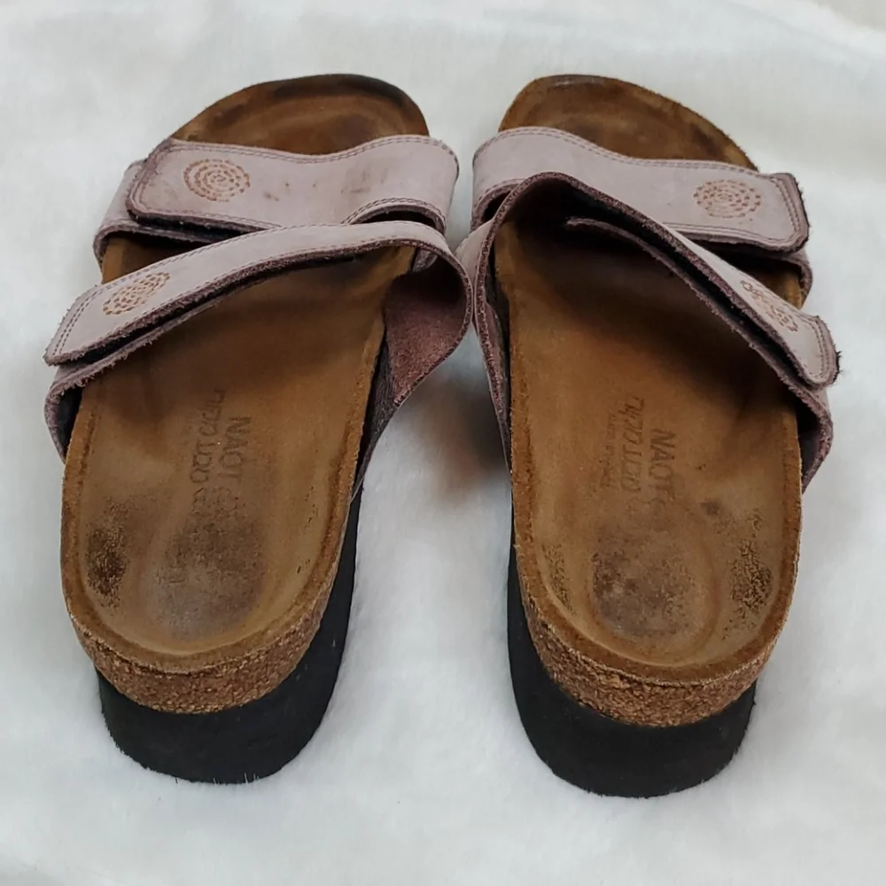 Naot Pink Double-Strap Leather Sandals